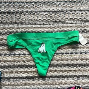 NWT Aerie green polar bear thong